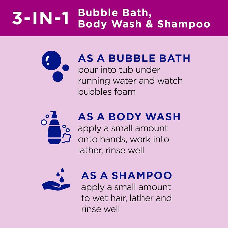 Dr Teal's Kids 3-in-1 Bubble Bath, Body Wash & Shampoo, Boost & Renew Elderberry with Vitamin C, 20 fl oz (Pack of 3) - Image 4