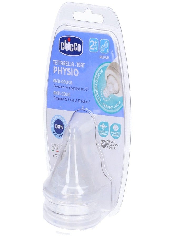 Chicco Teat Perfect 5 with Anti-Colic Effect, Nipple for Wide Neck Feeding Bottles, Medium Flow, for Babies 2m+ (Pack of 2)