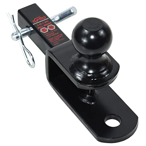 TOPTOW ATV/UTV Trailer Hitch Towing Ball Mounts, 2-Inch Ball, Clevis Pin, Fits 1 1/4-Inch Receiver - Image 1