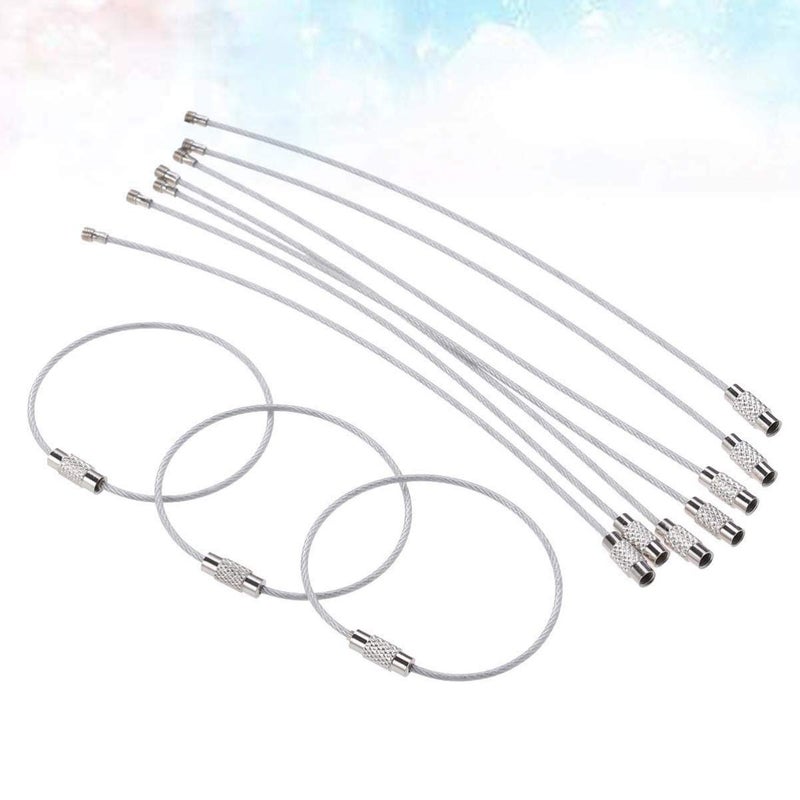 Stainless Steel Wire Rope Keychain Carabiner Cable Ring DIY Craft Accessories 15cm - Image 5