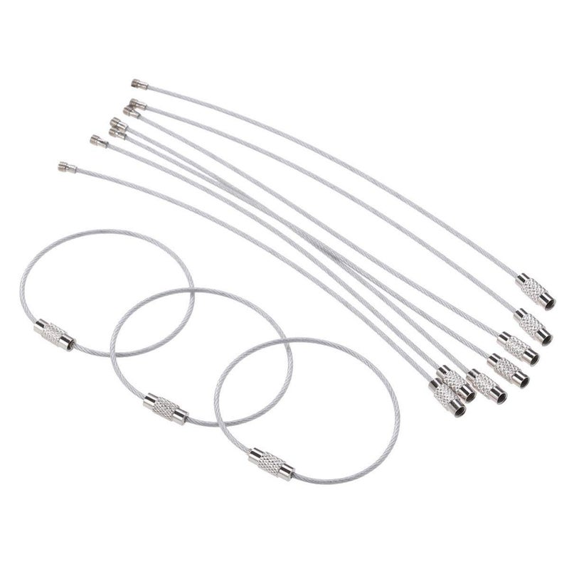 Stainless Steel Wire Rope Keychain Carabiner Cable Ring DIY Craft Accessories 15cm - Image 2
