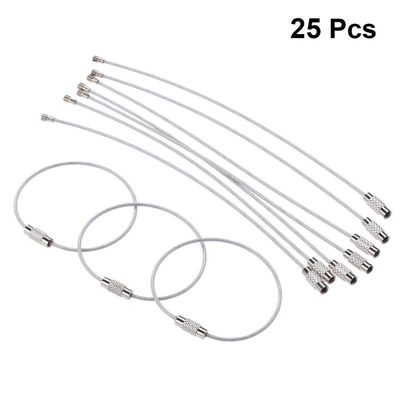 Stainless Steel Wire Rope Keychain Carabiner Cable Ring DIY Craft Accessories 15cm - Image 4