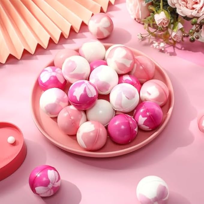 Arrowbash 24 Pcs Pink Bow Stress Ball Gift Squeeze Stress Relief Balls Mini Foam Stressed Ball Coquette Bow Sensory Relief Toys for Coworker Employee Appreciation Bag Stuffer 1.57 Inch - Image 4