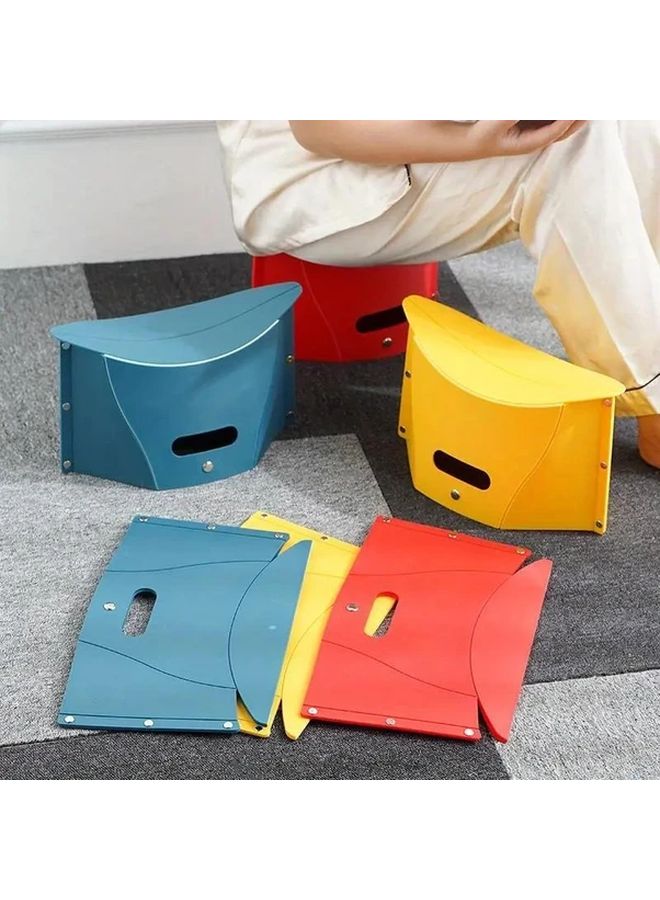 Light Green 4 Color Folding Stool Portable Durable With Storage For Indoor Outdoor - Image 5