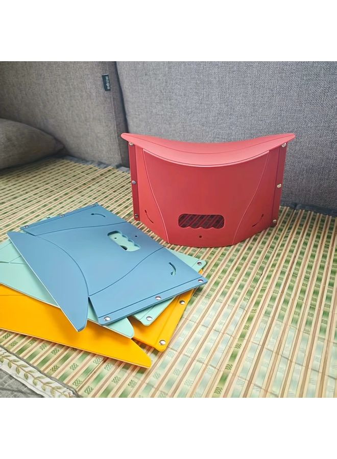 Light Green 4 Color Folding Stool Portable Durable With Storage For Indoor Outdoor - Image 1