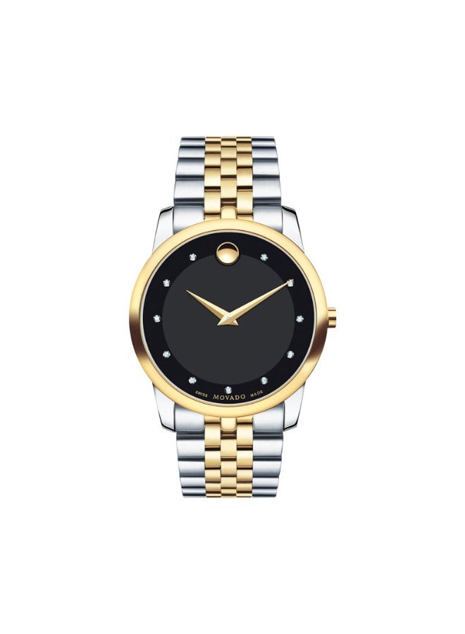 MOVADO BOLD Men's Movado Museum Classic Diamond Accent Two-Tone Watch with Black Dial (Model: 0606879) - Image 1