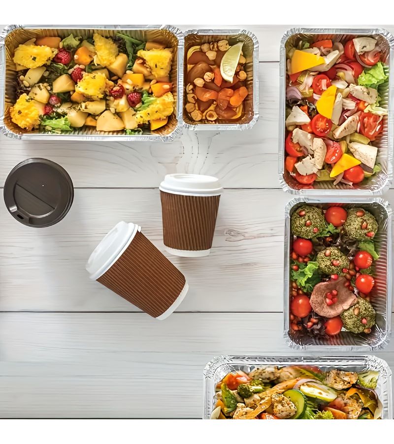 40 Packs Disposable Aluminum Foil Trays With Lids 8.27 X 5.51 X 1.77 Inch Medium Food Grade Baking Trays For Multipurpose Cooking And Holiday Occasions - Image 3