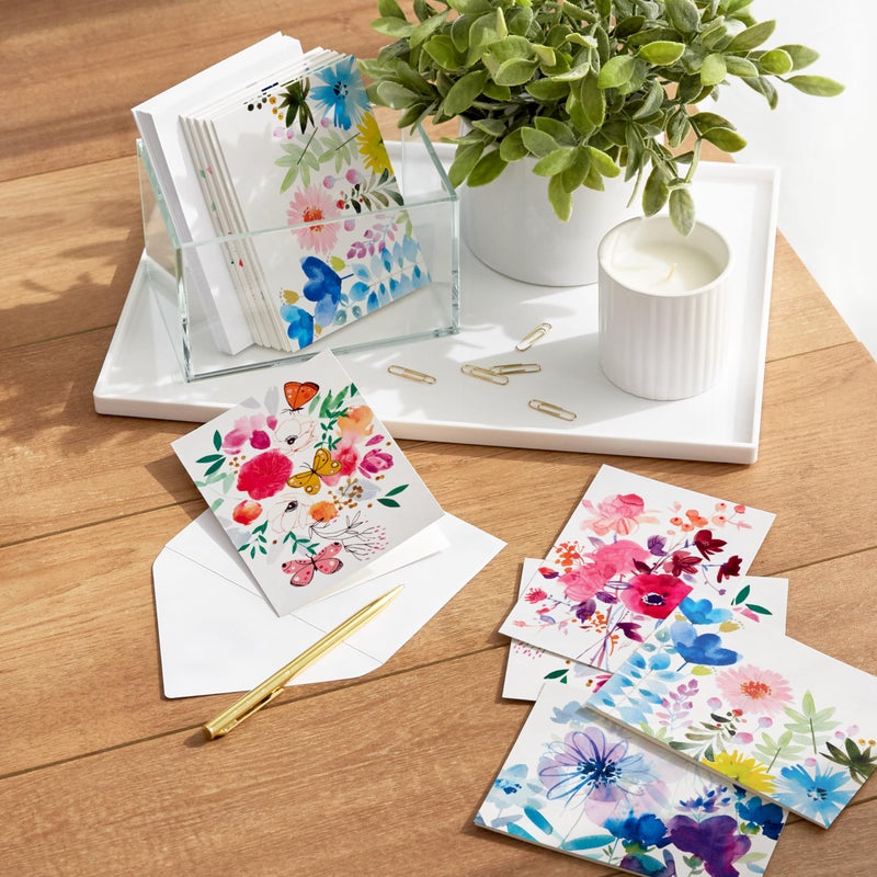 Hallmark Blank Cards Assortment, Painted Flowers (48 Cards with Envelopes) - Image 2