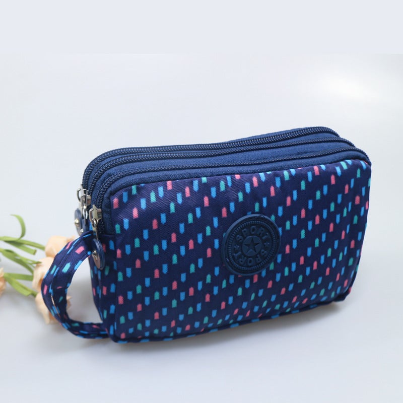 18 Hand Bag Korean Leisure Canvas Mobile Phone Bag Three-Layer Women'S Mommy Wrist Hand Bag - Image 1