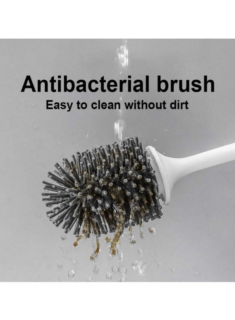 1 قطعة من فرشاة المرحاض مع حاملها، مجموعة فرشاة مرحاض من السيليكون، فرشاة تنظيف مرحاض ناعمة لا تسبب الخدوش، تنظيف عميق وفعال، آمنة لسطح المرحاض، مصنوعة من مادة البولي بروبيلين والـ TPR، رأس الفرشاة قابل للغسل. - Image 3
