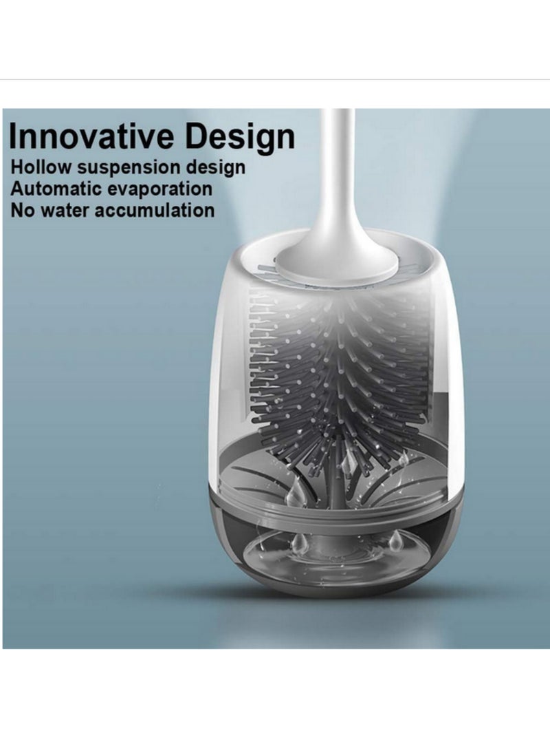 1 قطعة من فرشاة المرحاض مع حاملها، مجموعة فرشاة مرحاض من السيليكون، فرشاة تنظيف مرحاض ناعمة لا تسبب الخدوش، تنظيف عميق وفعال، آمنة لسطح المرحاض، مصنوعة من مادة البولي بروبيلين والـ TPR، رأس الفرشاة قابل للغسل. - Image 4