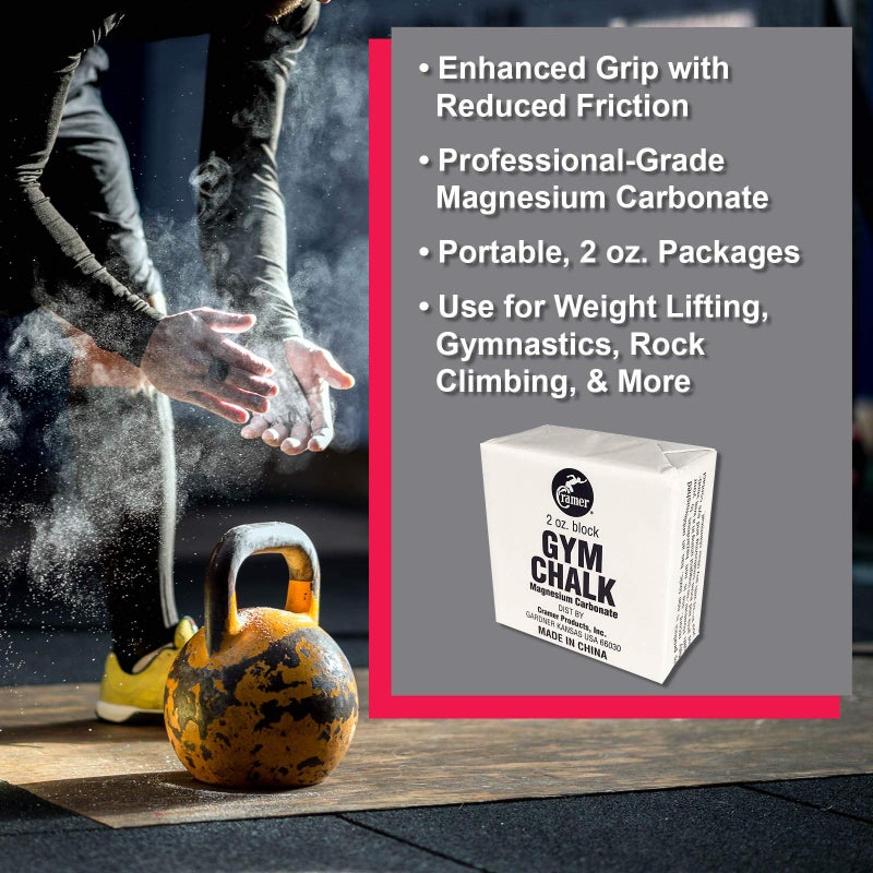 Cramer Gym Chalk Block, Magnesium Carbonate for Better Grip in Gymnastics, Weightlifting, Power Lifting, Pole Fitness, & Rock Climbing, 4 Oz. - Image 2
