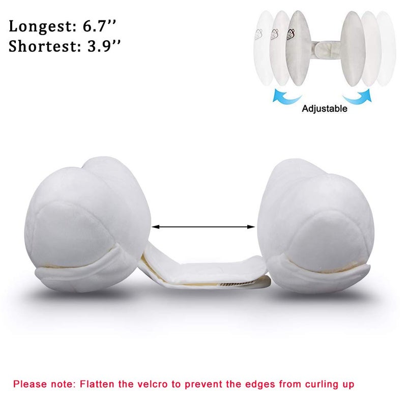 Inchant Adjustable Baby Soft Head Neck Support - Children Travel Car Seat Safety Pillow Cushion, Banana Pillow Stroller Head Support for Toddlers Infants Child - White - Image 2