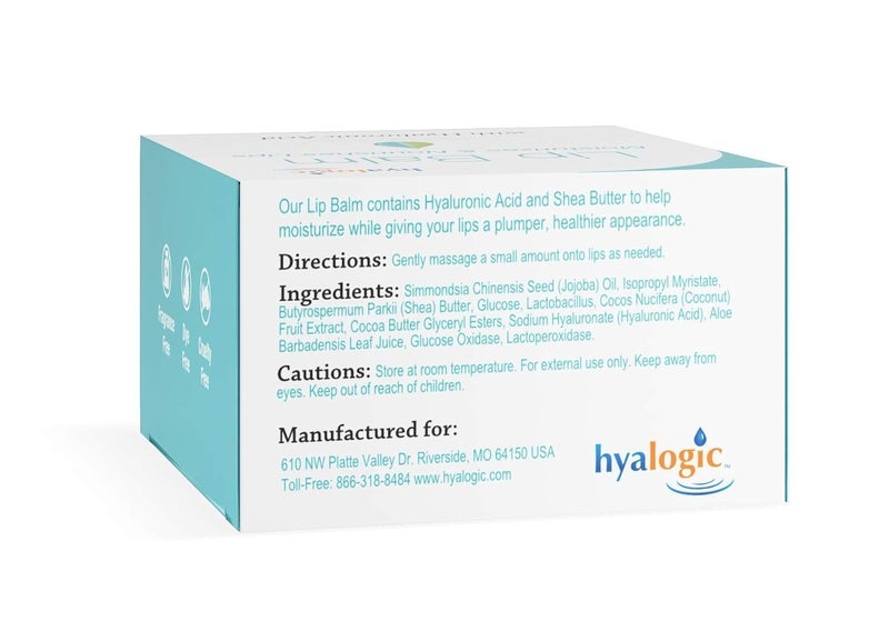 Hyalogic HA Lip Balm â€“ Moisturizing Lip Balm with Hyaluronic Acid & Coconut Oil â€“ Hydrating Lip Care for Dry, Chapped Lips â€“ Natural, Unflavored, Vegan â€“ 3 Sticks - Image 3