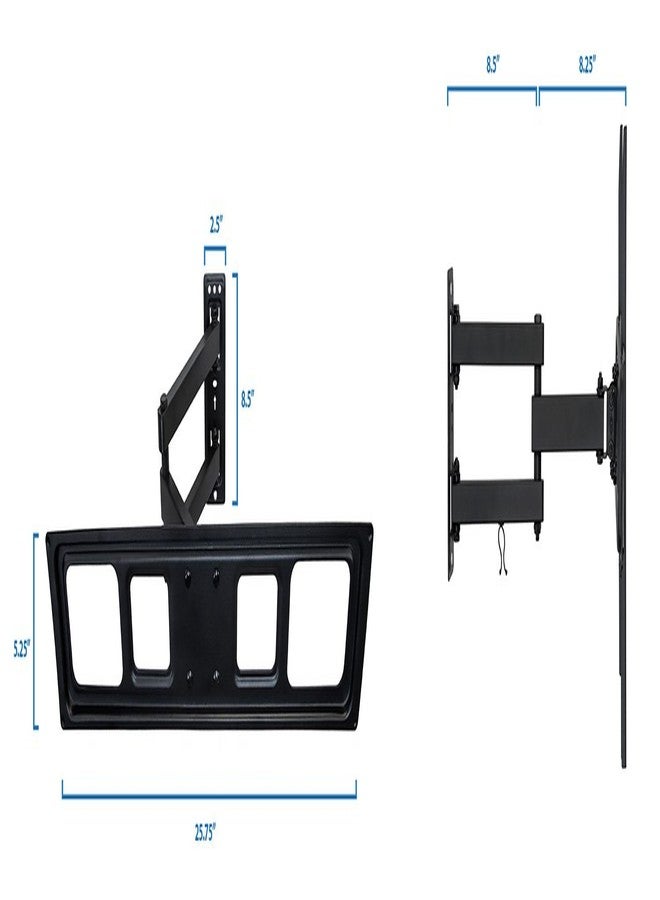 Mount-It! Full Motion TV Wall Mount | Single Stud Installation | Swivel, Tilt & 17” Extension | Single Arm Bracket for 37-70 Inch TVs | Heavy-Duty Steel | Fits VESA 100x100-600x400 | 77 lbs Capacity - Image 5
