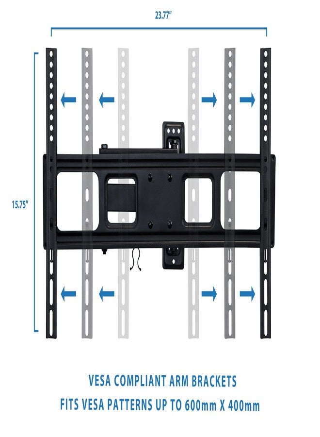 Mount-It! Full Motion TV Wall Mount | Single Stud Installation | Swivel, Tilt & 17” Extension | Single Arm Bracket for 37-70 Inch TVs | Heavy-Duty Steel | Fits VESA 100x100-600x400 | 77 lbs Capacity - Image 4