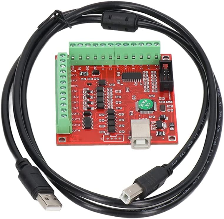 لوحة توصيل بطاقة وحدة تحكم الحركة USB ذات 4 محاور بتردد 100 كيلوهرتز للنقش بالتحكم الرقمي (CNC) ومحركات الخطوة (Stepper Motors) ووحدات الخدمة (Servo Drives) - 4 مدخلات عامة و4 مخارج ريلي معزولة بجهد يتراوح بين 0 و10 فولت. - Image 2