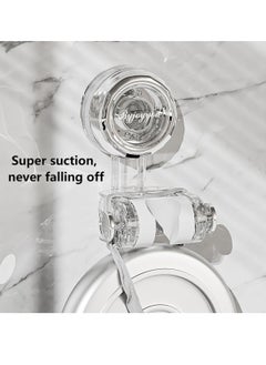Excefore Shower Head Holder with 2 Hanger Hooks, Adjustable Height Handheld Suction Cup Shower Sprayer Holder Releases and Reposition Easily，Wall Mounted No Need to Drill Holes (Transparent)  - Image 4