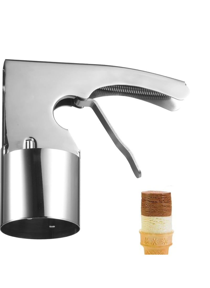 Excefore - Ice Cream Scooper, Easy-to-Release Ice Cream Scoop, Stainless Steel Big Volume Scoop, Trigger Scoop for Old-Fashion Style Nostalgic Ice Creams Cylindrical Ice Cream - Image 1