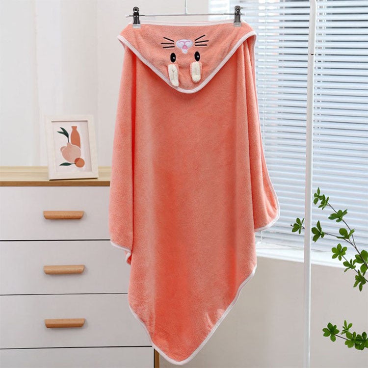 Coral Fleece Cushion Cartoon Thickened Household Absorbent Hooded Poncho Wearing Hooded Children'S Bath Towel - Image 3