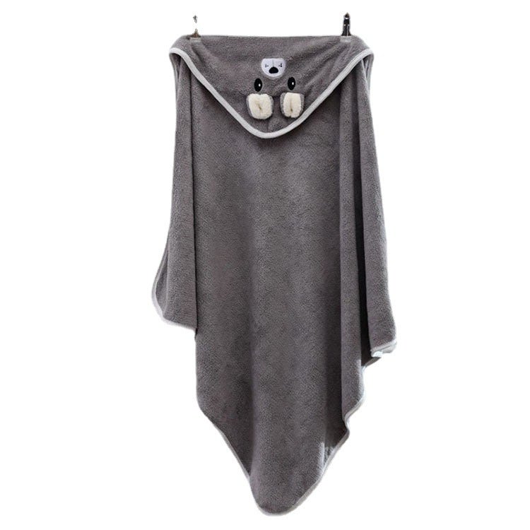 Coral Fleece Cushion Cartoon Thickened Household Absorbent Hooded Poncho Wearing Hooded Children'S Bath Towel - Image 5