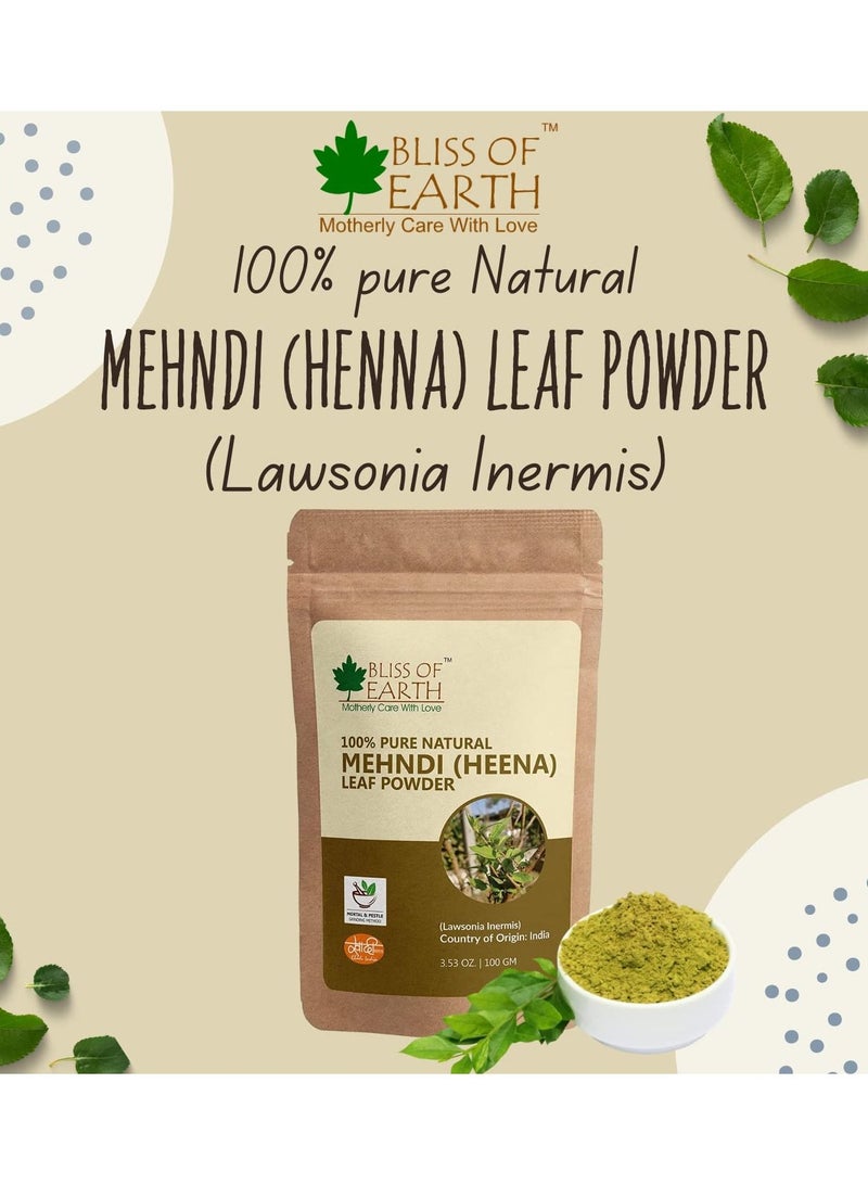 BLISS OF EARTH 100% Pure & Natural Henna Powder | 2x100GM | Natural Hair Color |Shiny Hair | Mehandi Powder 200gm - Image 2