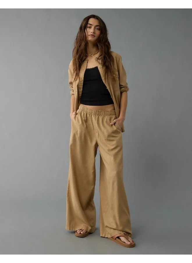 امريكان ايجل AE Weekend Vibes Linen-Blend Pull-On Pant