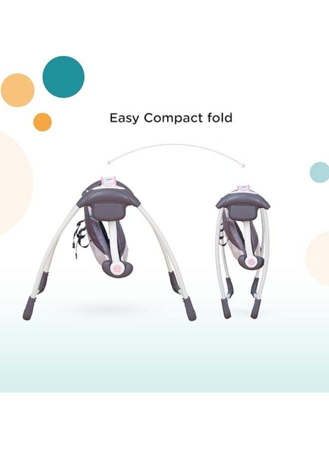 Kiko أرجوحة أطفال أوتوماتيكية مع موسيقى، 5 سرعات، 7 ألحان ممتعة، قماش قابل للتنفس و 2 لعبة محشوة، من حديثي الولادة إلى الأطفال، حتى 11 كجم - Image 4