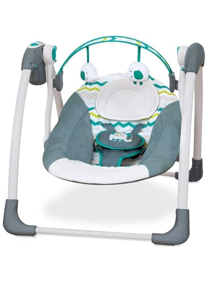 Kiko أرجوحة أطفال أوتوماتيكية مع موسيقى، 5 سرعات، 7 ألحان ممتعة، قماش قابل للتنفس و 2 لعبة محشوة، من حديثي الولادة إلى الأطفال، حتى 11 كجم - Image 1