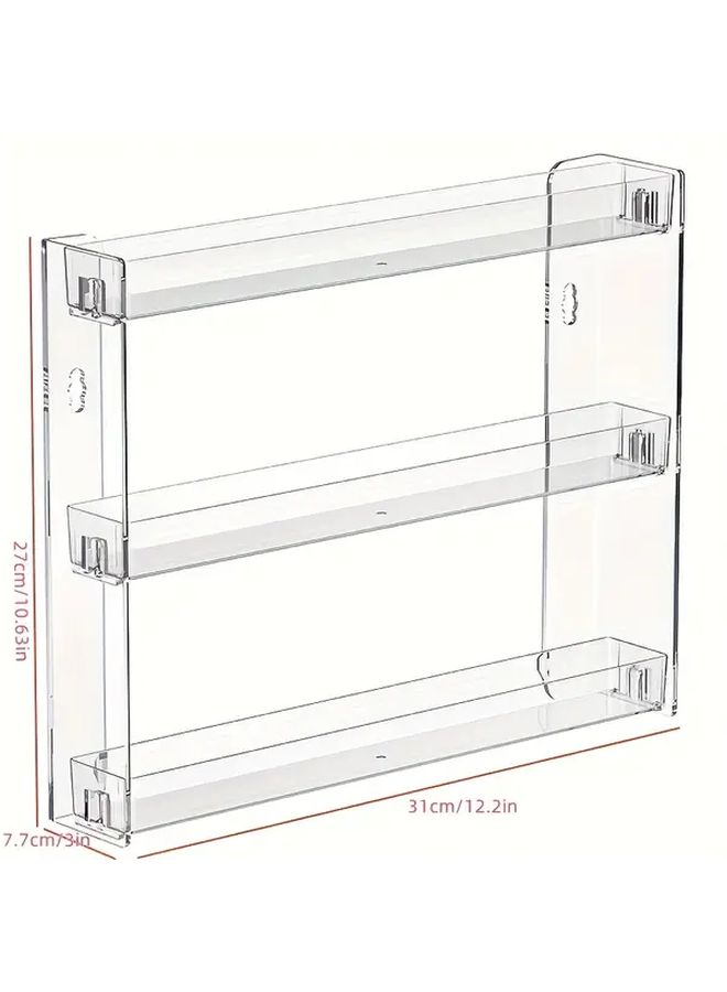 رف 3 طبقات أبيض حائط بدون حفر تركيب لاصق أرفف مدعمة توفير مساحة تصميم عصري - Image 3