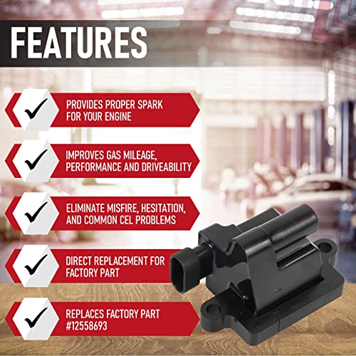 AA Ignition Ignition Coil Pack - Replaces 12558693, UF271, 5C1083, D581 - Compatible with Chevy, GMC & Cadillac Vehicles - Escalade, Avalanche, Silverado, Express 3500, Suburban, Tahoe, Sierra, Savana, Yukon XL - Image 2