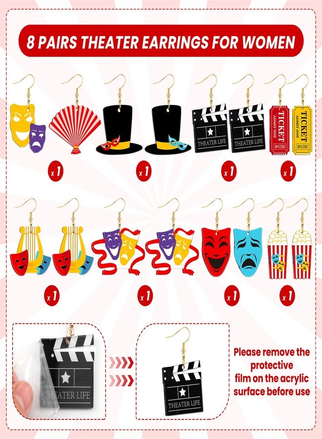 Sureio 6/8 Pairs Novelty Acrylic Earrings for Women Charm Gifts Daily Accessories Crafts Jewelry for Women, 1.4-1.6 inch, Acrylic, acrylic - Image 5