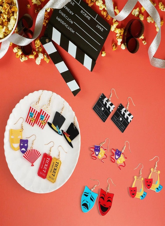 Sureio 6/8 Pairs Novelty Acrylic Earrings for Women Charm Gifts Daily Accessories Crafts Jewelry for Women, 1.4-1.6 inch, Acrylic, acrylic - Image 2