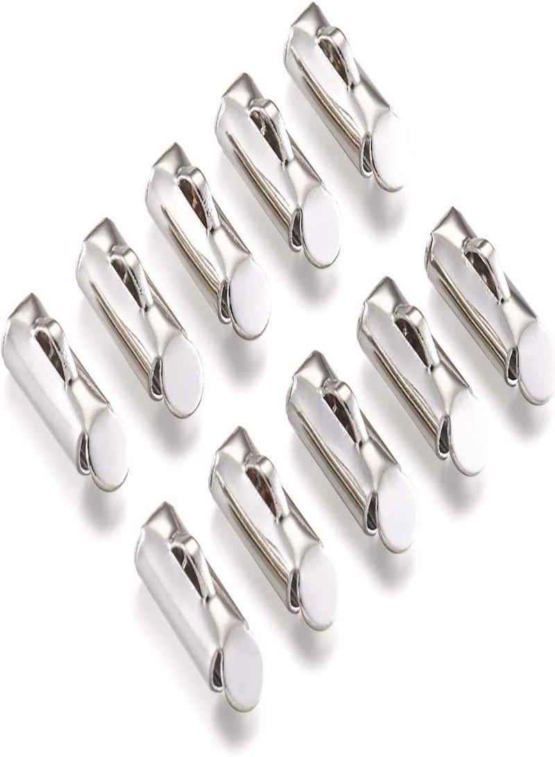 GGOOT Pandahall 50pcs Iron Slide On End Clasp Tubes Slider End Caps Crimp End Tube for Round 11/0 or 8/0 Seed Beads Platinum (10mm) - Image 1