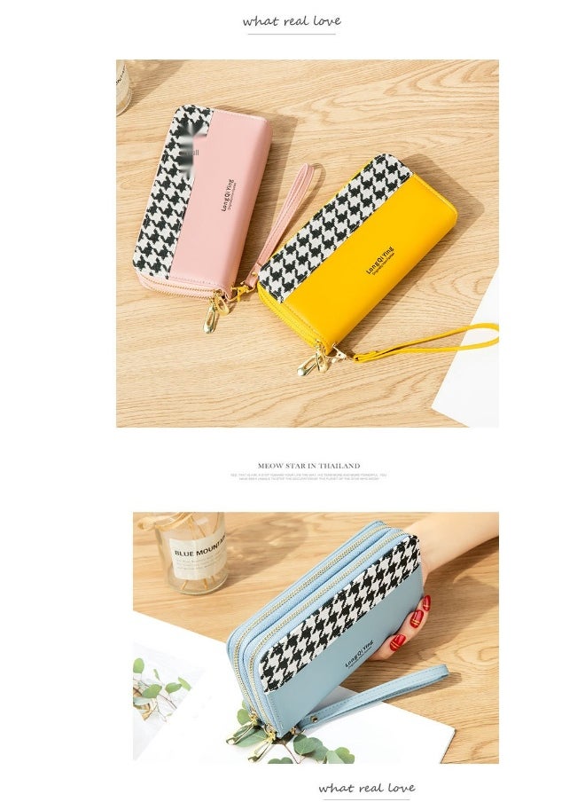 NIBEMINENT Women's Long Purse Double Zipper Student Thousand Bird Print Money Clip Large Capacity Clutch Bag Soft Coin Purse  - Image 3