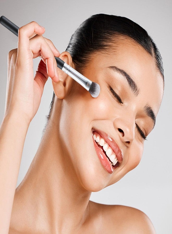 ENERGY Expert Concealer Brush Under Eye Face Makeup Brush Small Dense Synthetic Bristles for Liquid Cream Powder Eyeshadow Eye Cream Makeup Blending for Even Coverage Black - Image 4