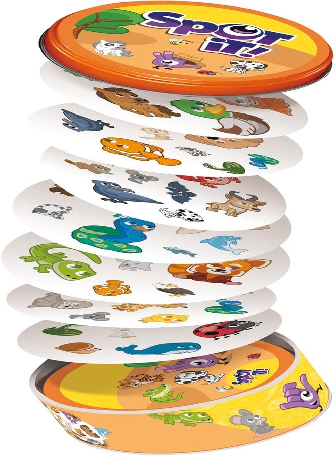 Asmodee Spot It! Animals (2024 Refresh) - Eco-Sleeve Edition, 5-in-1 Visual Perception Game for Quick Reflexes and Family Fun, Ages 4+, 2-8 Players, 15 Minute Playtime - Image 2