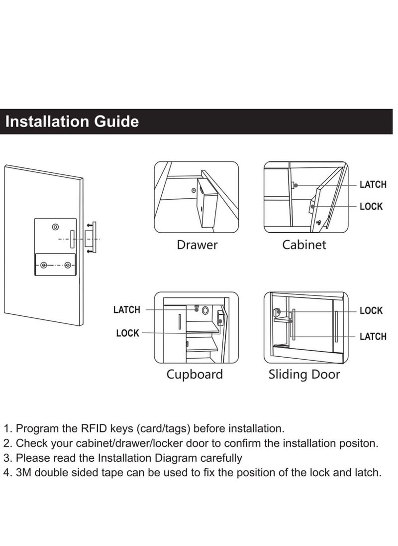 RFID Electronic Cabinet Lock DIY For Wooden Drawer Cabinet, Ready For Use & Programmable(White)