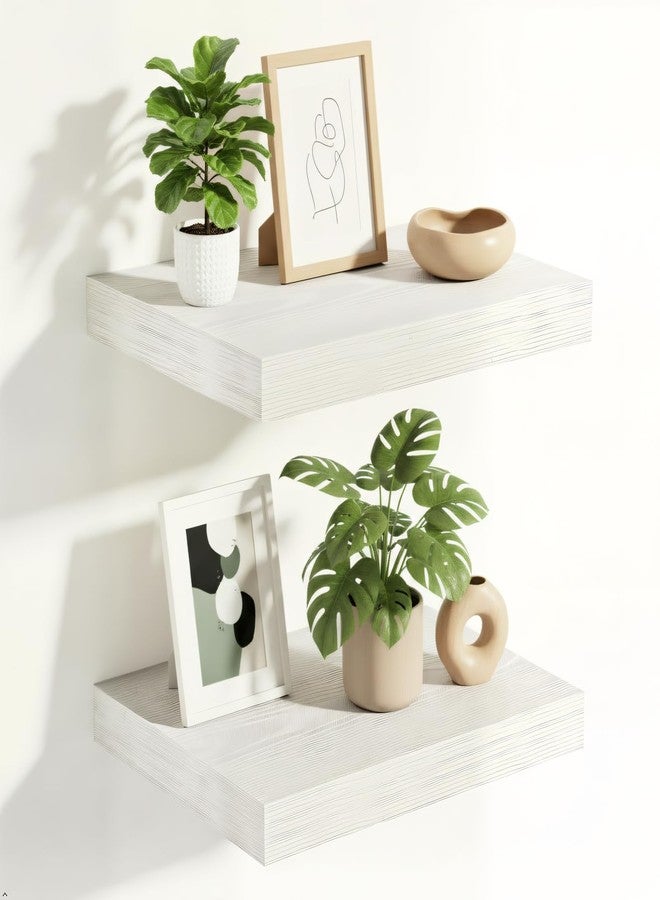 Vivelove 10.2 Inches Floating Shelves Wall Mounted, 10" Deep Wall Shelves for Bedroom, Bathroom, Living Room, Kitchen, Office, Home Decor, Modern Shelf, Set of 2, Black, 10.2x10.2x1.5 - Image 1
