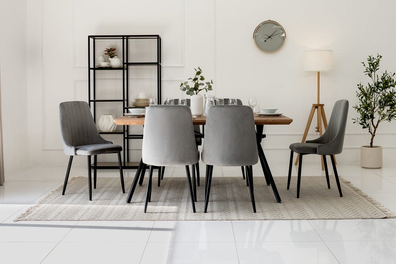 ROYAL FURNITURE Oliver Dining Set Gray 6-Seater - Image 1