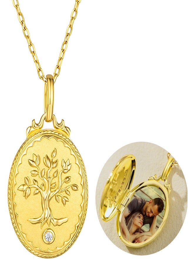 يوفينغ قلادة يوفينغ بتصميم شجرة الحياة العائلية، تتسع للصور، هدية مثالية للنساء - Image 1