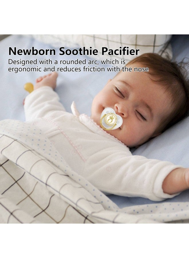 Focket Pacifier Clips Baby Girl, 26 Letter Rhinestone Baby Pacifier with Name Initial Letter, Curved Bling Pacifier for Girl, Newborn Baby Girl Pacifiers Clips, Baby Shower Birthday Gifts (O) - Image 3