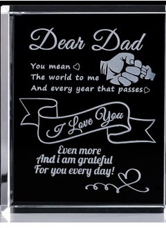 RARELY Dad Birthday Gifts from Daughter and Son Father Day Gift, Unique Personalized Crystal Keepsake Paperweight  - Image 1