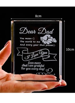 RARELY Dad Birthday Gifts from Daughter and Son Father Day Gift, Unique Personalized Crystal Keepsake Paperweight  - Image 2