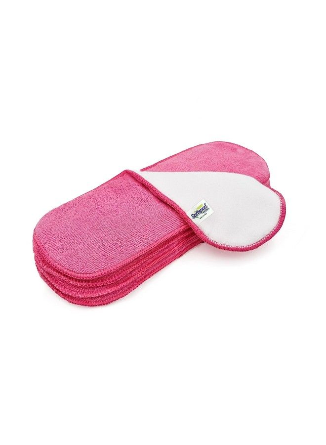SOFTSPUN Microfiber 4 Layer Baby Pocket Diaper Inserts Pack Of 4 Small Size Pink Age 0 3 Months Washable Reusable Ultra Absorbent Super Soft & Comfortable For Babies Skin Of Newborn Baby. - Image 1