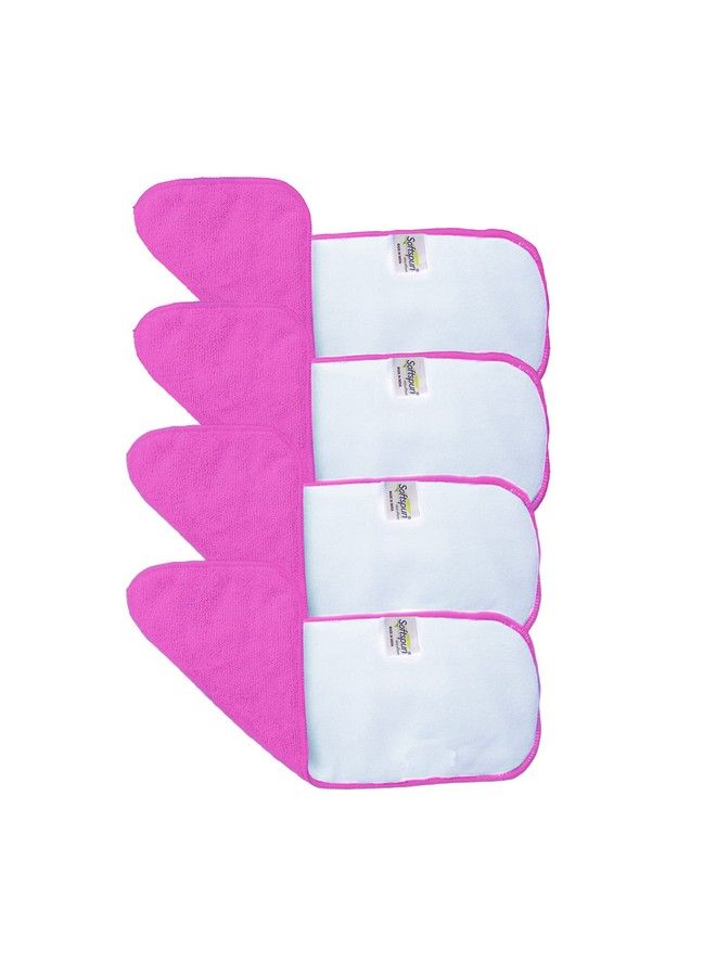 SOFTSPUN Microfiber 4 Layer Baby Pocket Diaper Inserts Pack Of 4 Small Size Pink Age 0 3 Months Washable Reusable Ultra Absorbent Super Soft & Comfortable For Babies Skin Of Newborn Baby. - Image 3