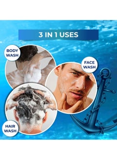 MUUCHSTAC Ocean 3-in-1 Body Wash for Men | Clear Skin, Controls Sweat, Fights Body Acne & Bad Odour, Shower Gel for Long-Lasting Fresh | 182 ml  - Image 4