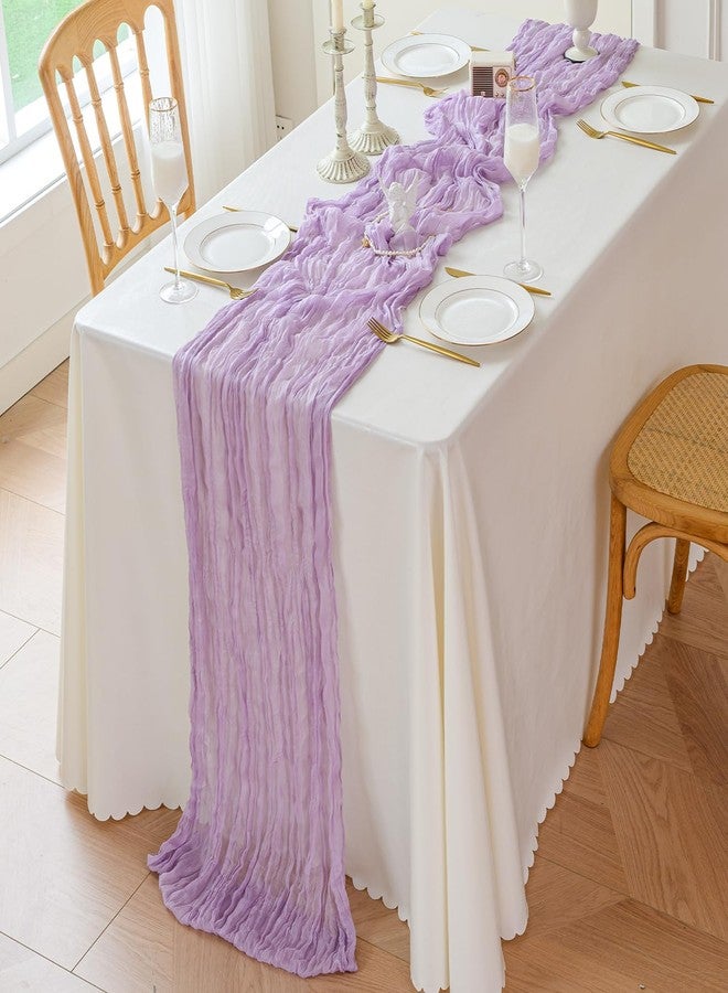 Sioloc 1 Pack Lilac Purple Lavender Cheesecloth Table Runner Spring Decor 10ft Boho Gauze Cheese Cloth Runner for Easter Tea Wedding Party Baby Bridal Shower Birthday - Image 3