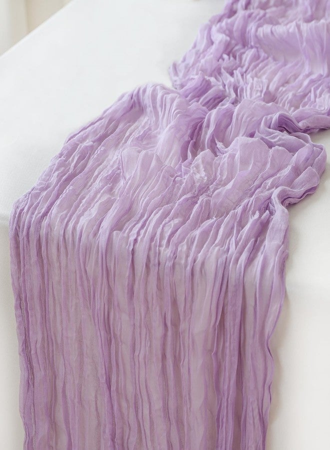 Sioloc 1 Pack Lilac Purple Lavender Cheesecloth Table Runner Spring Decor 10ft Boho Gauze Cheese Cloth Runner for Easter Tea Wedding Party Baby Bridal Shower Birthday - Image 1