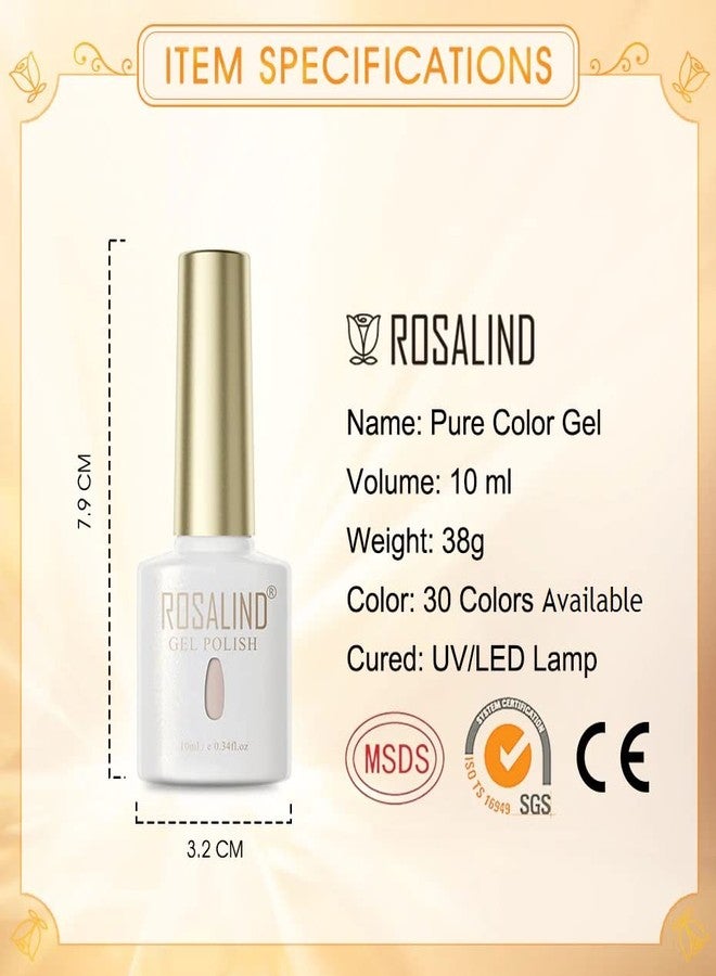 ROSALIND UV Gel Polish Soak Off 10ml Pure Color Nail Gel Bright For Nail Art Design LED/UV Lamp Semi Permanent Varnishes Hybrid Manicure Nails Art Nail Polish Gel Polish (RAF-PX046) - Image 3